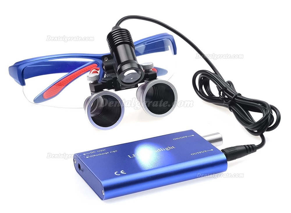 Dental-Binokularlupe 3,5-fach mit 5 W LED-Licht und Filter